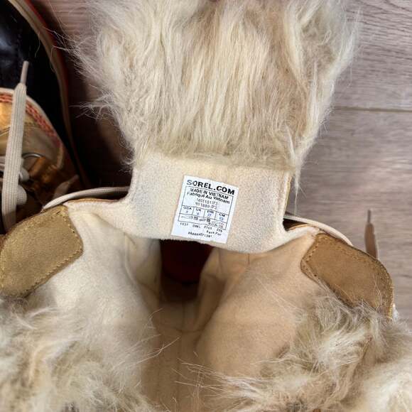 Sorel Tofino Women's Faux Fur Tall Waterproof Lace Up Snow Boots Gold Tan US Siz - Picture 13 of 15
